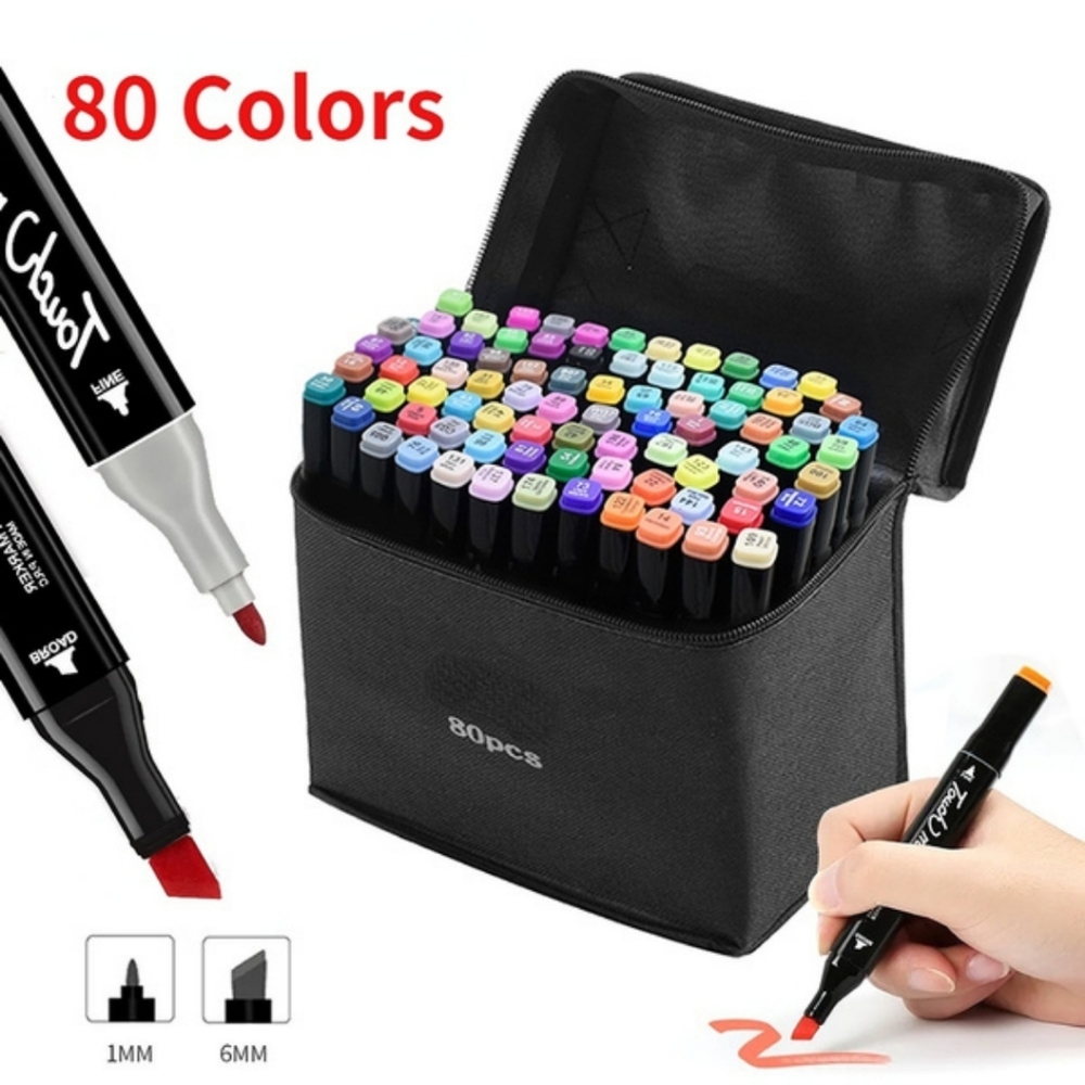 80 Colors Alcohol Markers, Dual-Tip Alcohol Based Art Markers, painting pens